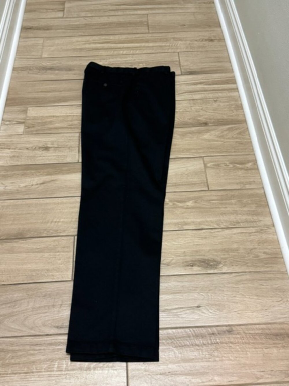 Haggar Pants Black Flat Front Expandable Waistband 36 x 34